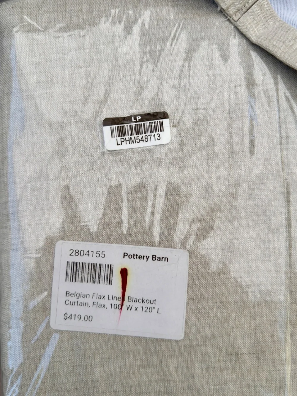NEW Pottery Barn Belgian Flax Linen Blackout Curtains - Set of 2  100” W x 120